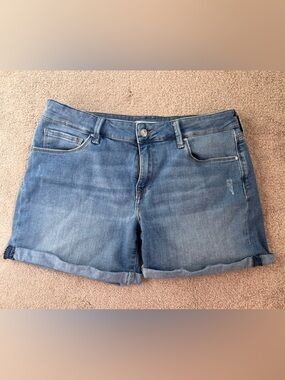 Mavi Medium Blue Denim Rolled Hem Shorts